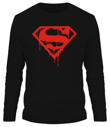 Мужская футболка длинный рукав Кровавый супермен 