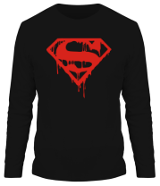 Мужская футболка длинный рукав Кровавый супермен  фото
