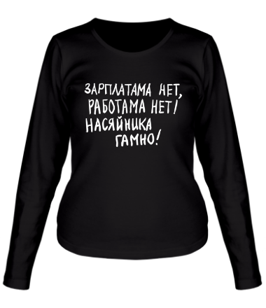 Женская футболка длинный рукав Зарплатама нет