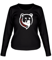 Женская футболка длинный рукав Русский медведь фото