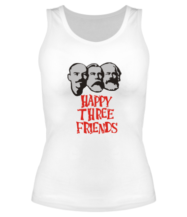 Женская майка борцовка Happy Three Friends - Ленин Маркс и Энгельс