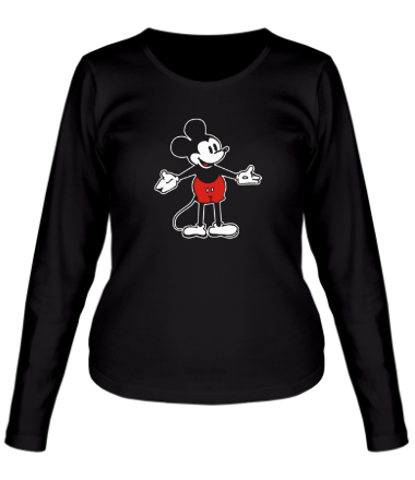 Женская футболка длинный рукав Микки Маус