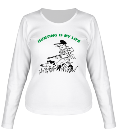 Женская футболка длинный рукав Охота - моя жизнь