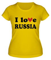 Женская футболка I love Russia фото