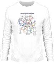 Мужская футболка длинный рукав Карта Московского Метрополитена фото