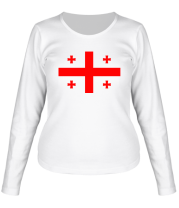 Женская футболка длинный рукав Флаг Грузии фото
