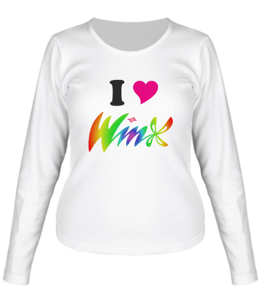 Женская футболка длинный рукав Я люблю WinX