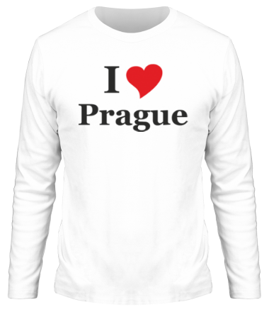 Мужская футболка длинный рукав I Love Prague