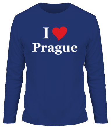 Мужская футболка длинный рукав I Love Prague