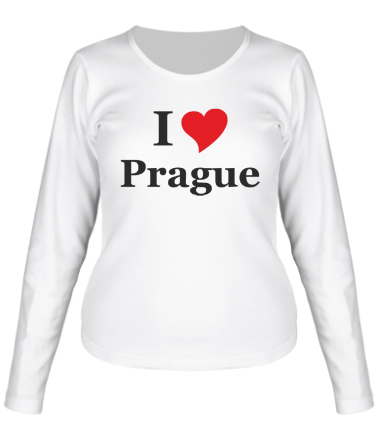 Женская футболка длинный рукав I Love Prague
