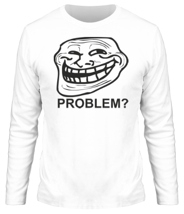 Мужская футболка длинный рукав Trollface. Problem?