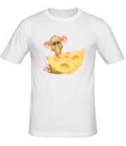 Мужская футболка Мышка с сыром фото