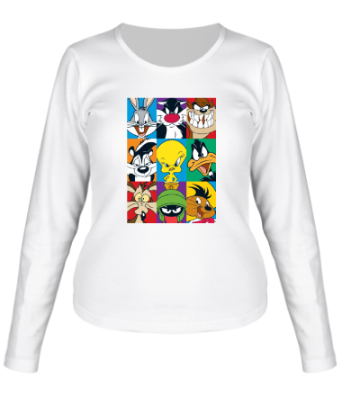 Женская футболка длинный рукав Looney tunes poster