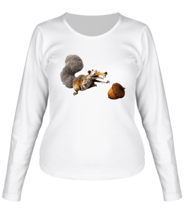 Женская футболка длинный рукав Скрэт и орех