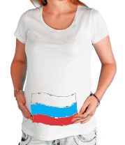 Футболка для беременных Российский флаг фото