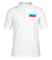 Мужская футболка поло Российский флаг фото