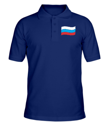 Мужская футболка поло Российский флаг