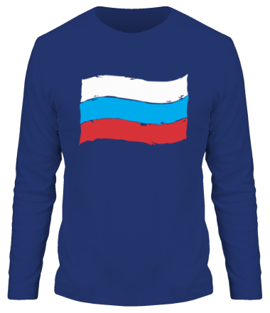Мужская футболка длинный рукав Российский флаг