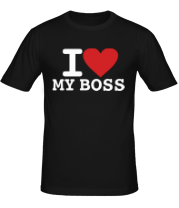 Мужская футболка I love my Boss фото