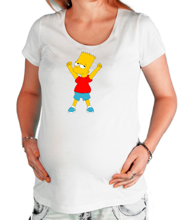 Футболка для беременных Барт Симпсон