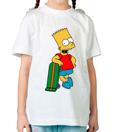 Детская футболка Барт со скейтом