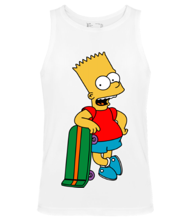 Мужская майка Барт со скейтом