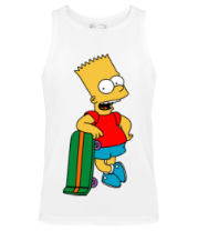 Мужская майка Барт со скейтом фото