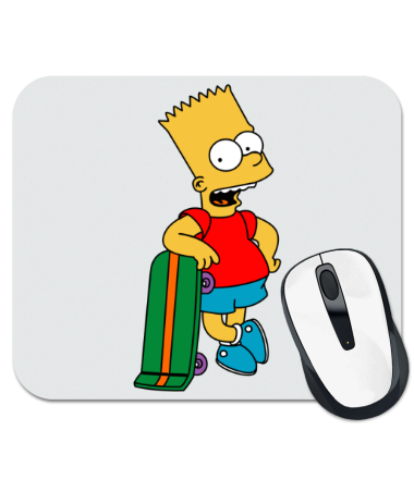 Коврик для мыши Барт со скейтом
