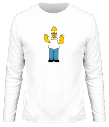 Мужская футболка длинный рукав Гомер Симпсон 