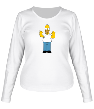Женская футболка длинный рукав Гомер Симпсон 