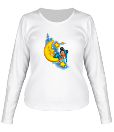 Женская футболка длинный рукав Mickey спит