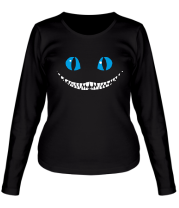 Женская футболка длинный рукав Чеширский кот фото