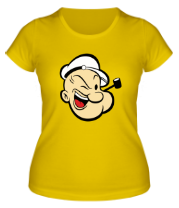 Женская футболка Попай Моряк (лицо) фото