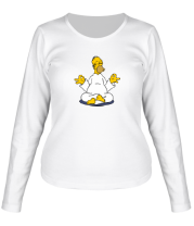 Женская футболка длинный рукав Медитация Гомера