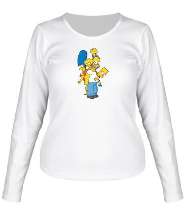 Женская футболка длинный рукав Симпсоны