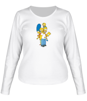 Женская футболка длинный рукав Симпсоны
