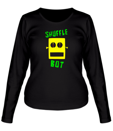 Женская футболка длинный рукав Shuffle Bot
