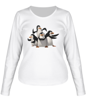 Женская футболка длинный рукав Пингвины фото