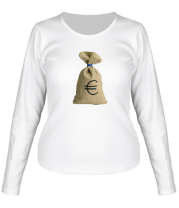 Женская футболка длинный рукав Мешок с деньгами фото