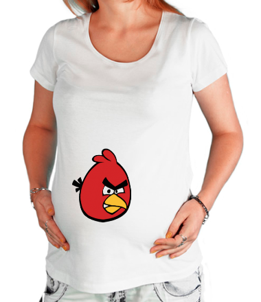 Футболка для беременных Красная птица Angry bird