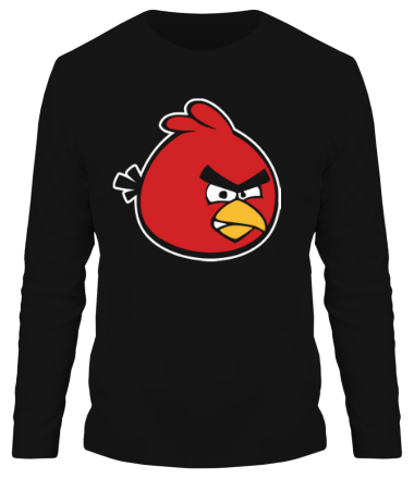 Мужская футболка длинный рукав Красная птица Angry bird