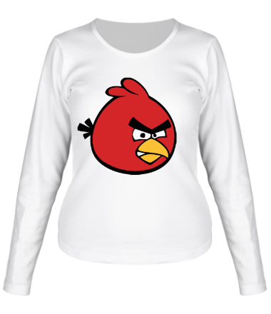 Женская футболка длинный рукав Красная птица Angry bird