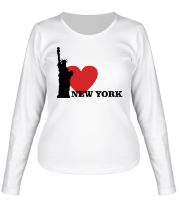 Женская футболка длинный рукав I love New York фото