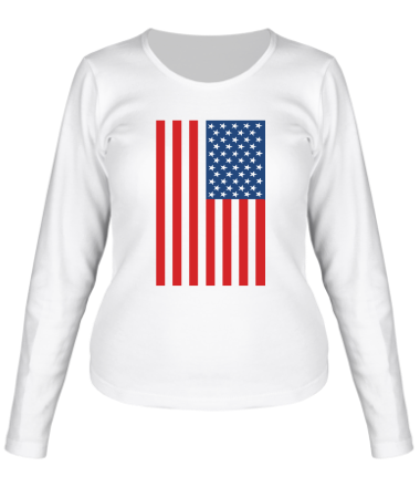 Женская футболка длинный рукав Флаг США