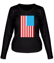 Женская футболка длинный рукав Флаг США