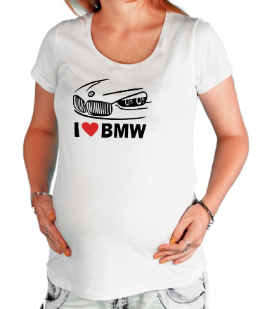 Футболка для беременных I love BMW