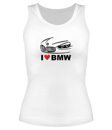Женская майка борцовка I love BMW