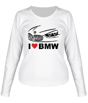 Женская футболка длинный рукав I love BMW фото