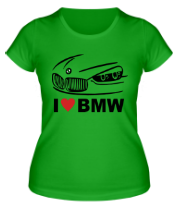 Женская футболка I love BMW фото