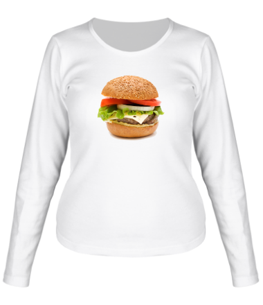 Женская футболка длинный рукав Гамбургер